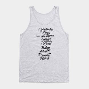 Changing Myself - Rumi Quote Typography Tank Top